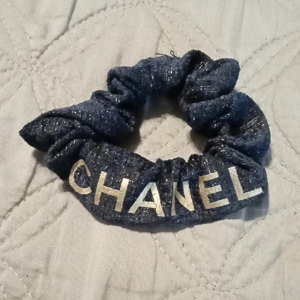 Chanel Blue Glitter Scrunchie unsure of Authenticity new